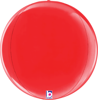 Betallic Dimensionals??? Red Globe 15 inch Multi-Sided Shaped Foil Balloon Packaged 1ct