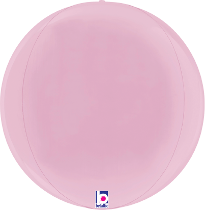 Betallic Dimensionals??? Pastel Pink Globe 15 inch Multi-Sided Shaped Foil Balloon Packaged 1ct