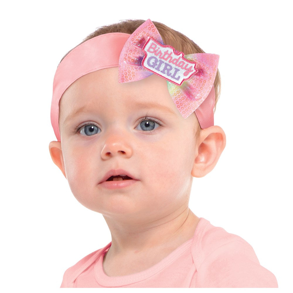 Gold 1st Bow Headband Young Bday Girl 1ct