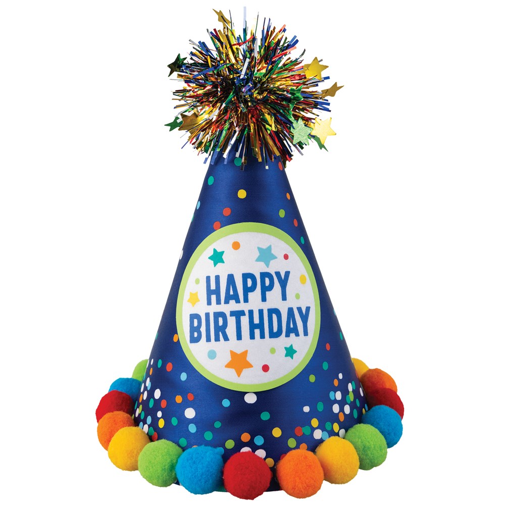 Primary Birthday Cone Hat 1ct