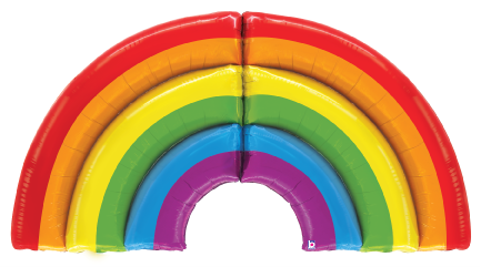 Betallic Special Delivery Rainbow 59 inch Shaped Foil Balloon Packaged (two pre-attached balloons) 1ct