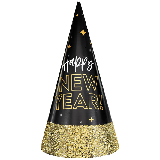 Happy New Years Glitter Dipped Cone Hat 1ct