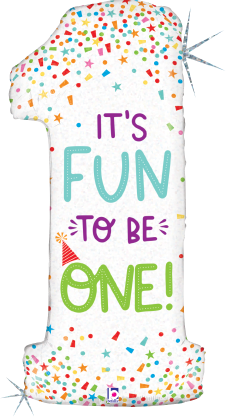 Betallic Fun To Be One 41 inch Shaped Foil Balloon Holographic Packaged 1ct