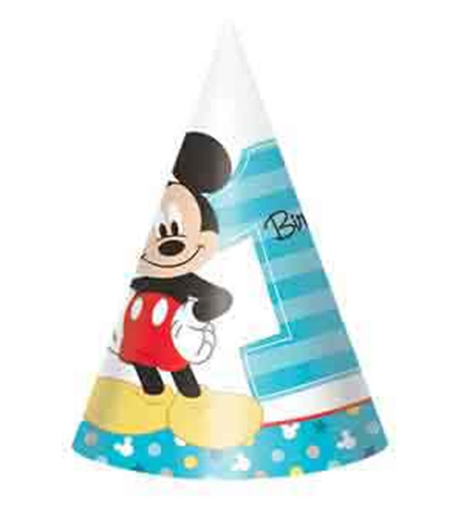 Mickey Fun To Be One Cone Hat 8ct