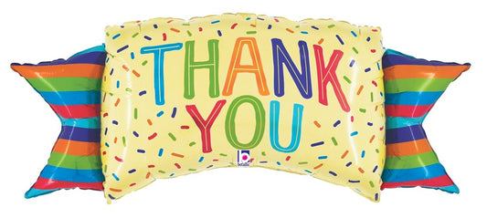 Betallic Thank You Banner 39 inch Shaped Foil Balloon 1ct