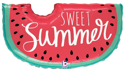 Betallic Summer Watermelon 30 inch Shaped Foil Balloon 1ct