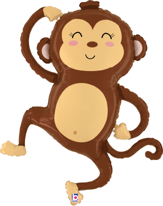 Betallic Jungle Monkey 33 inch Shaped Foil Balloon Packaged 1ct