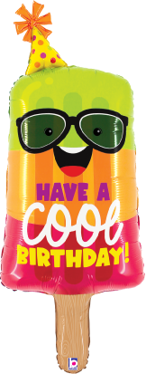 Betallic Cool Birthday Popsicle 39 inch Shaped Foil Balloon Packaged 1ct