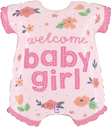 Betallic Baby Girl Onesie 26 inch Shaped Foil Balloon Packaged 1ct