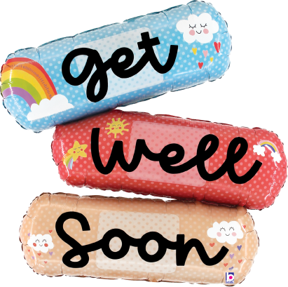 Betallic Cheerful Get Well Bandaids 34 inch Shaped Foil Balloon Packaged 1ct