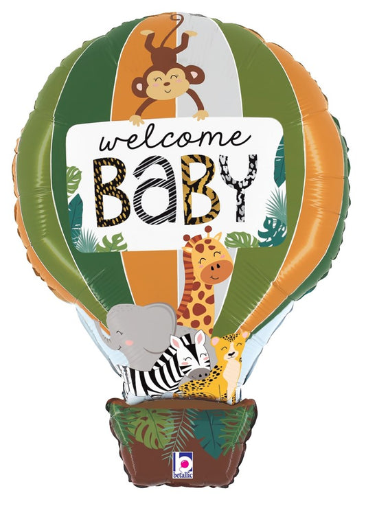 Betallic Jungle Animal Welcome Baby 24 inch Shaped Foil Balloon 1ct