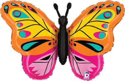 Betallic Color Butterfly 30 inch Shaped Foil Balloon Packaged 1ct