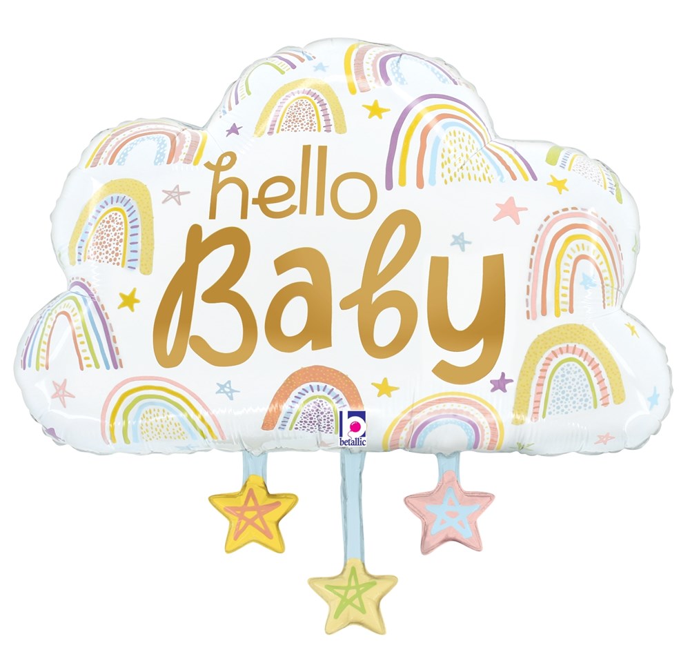 Betallic Hello Baby Cloud 28 inch Shaped Foil Balloon 1ct