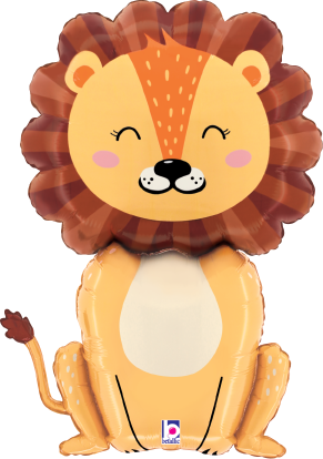 Betallic Jungle Lion 32 inch Shaped Foil Balloon Packaged 1ct