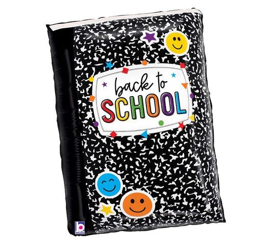 Betallic Back to School Composition Book 25 inch Foil Balloon 1ct