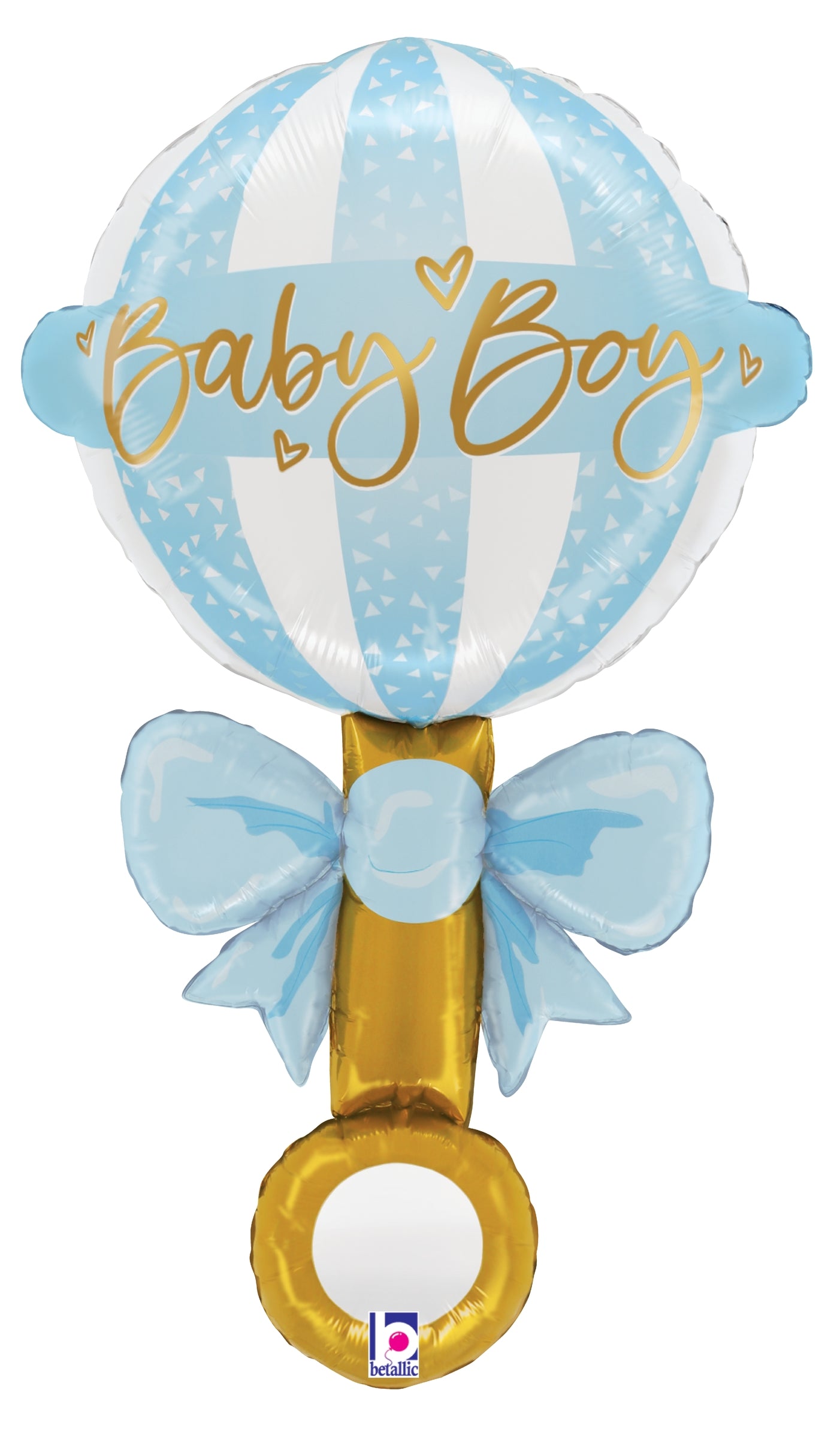 Balloon Rattle Betallic Satin Baby Boy Rattle 35 inch Foil Balloon 1ct – Toy World Inc
