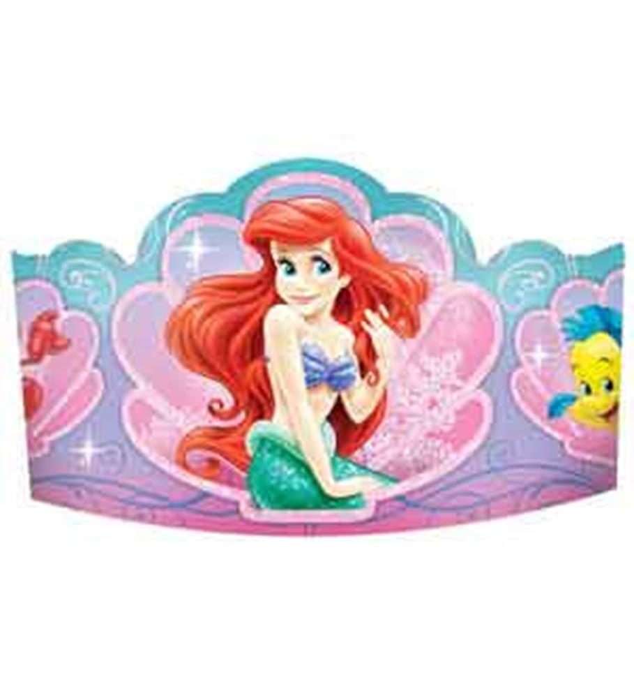 Disney Ariel Tiaras Paper 8ct