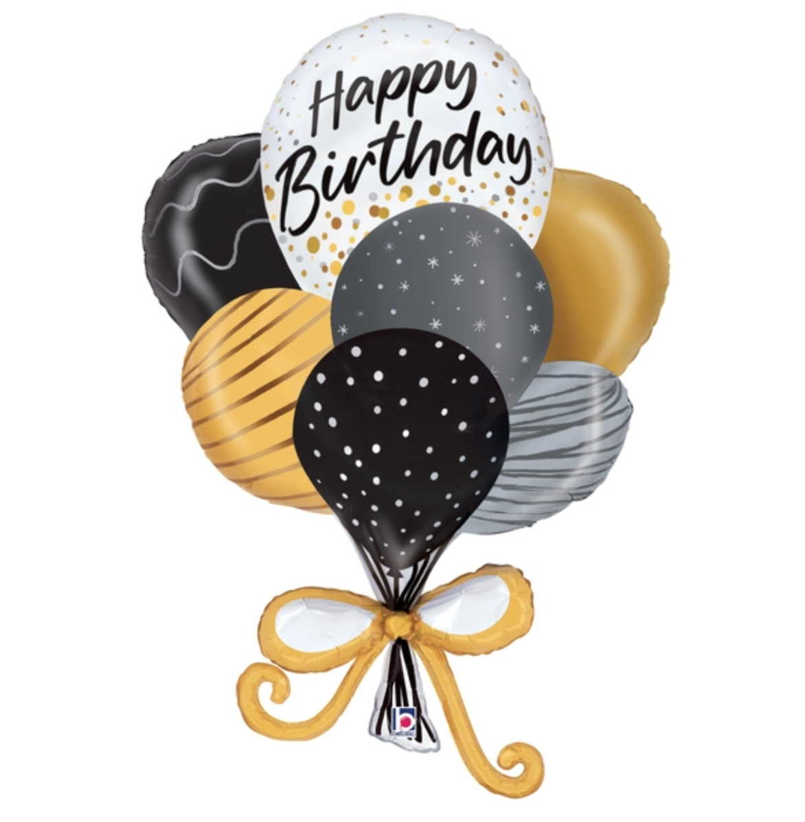 Betallic Satin Birthday Balloons 38 inch Foil Shape Packaged 1ct