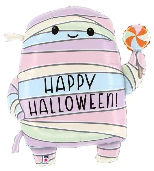 Betallic Pastel Halloween Mummy 30 inch Shaped Foil Balloon 1ct