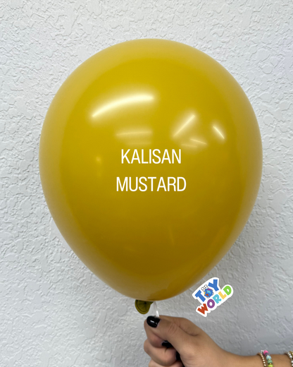 Globos de látex mostaza retro Kalisan de 12 pulgadas, 100 unidades