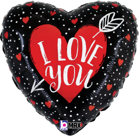 Betallic Love You Heart Arrow 18 inch MAX Float Heart Balloon Packaged 1ct