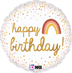 Betallic Boho Birthday 18 inch MAX Float Round Balloon Packaged 1ct
