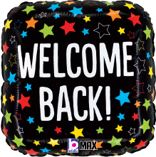 Betallic Welcome Back 18 inch MAX Float Round Square Balloon Packaged 1ct image