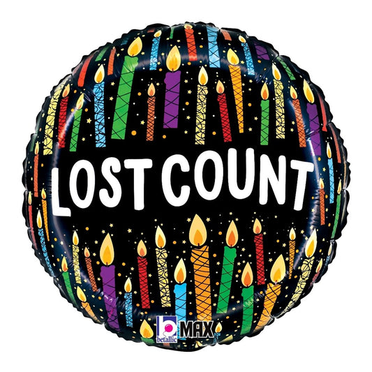 Betallic Lost Count Candles 18 inch MAX Float Round Foil Balloon