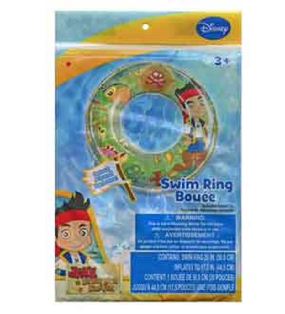 Round inflatable swim ring featuring colorful Jake and The Neverland Pirates characters on a blue background.
