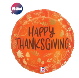 Betallic Elegant Thanksgiving 18 inch Round Foil Balloon 1ct