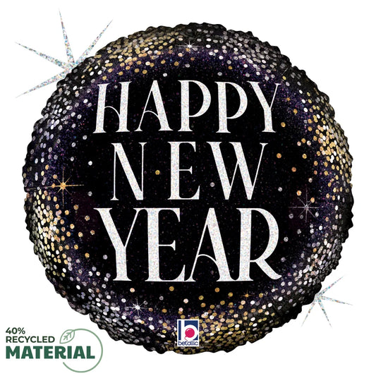 Betallic Sparkle New Year 18 inch Holographic Foil Balloon 1ct