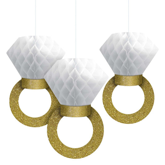 Honeycomb Ring Hanging Decorations 3ct