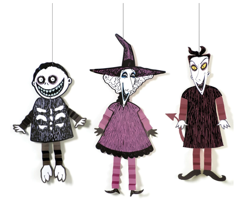Adornos de techo de Pesadilla antes de Navidad para Halloween, 3 unidades