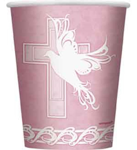 Dove Cross Pink Cup 9oz 8ct