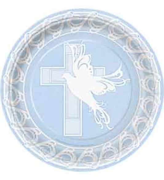 Dove Cross Blue Plate (L) 8ct