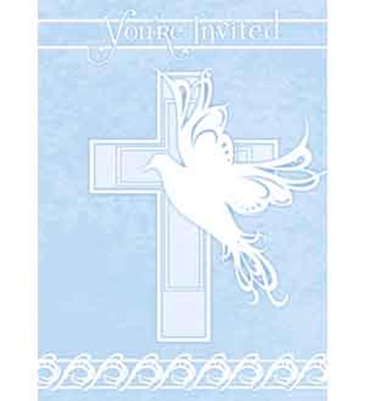 Dove Cross Blue Invites 8ct