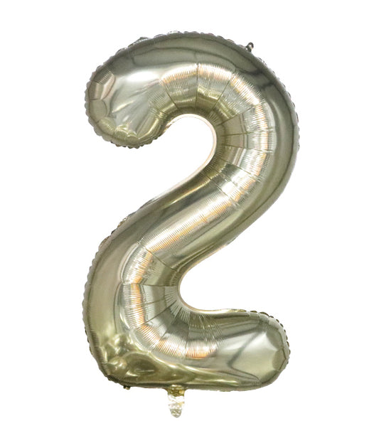 House of Balloons Golden Number 2 28 inch Foil Balloon 1ct