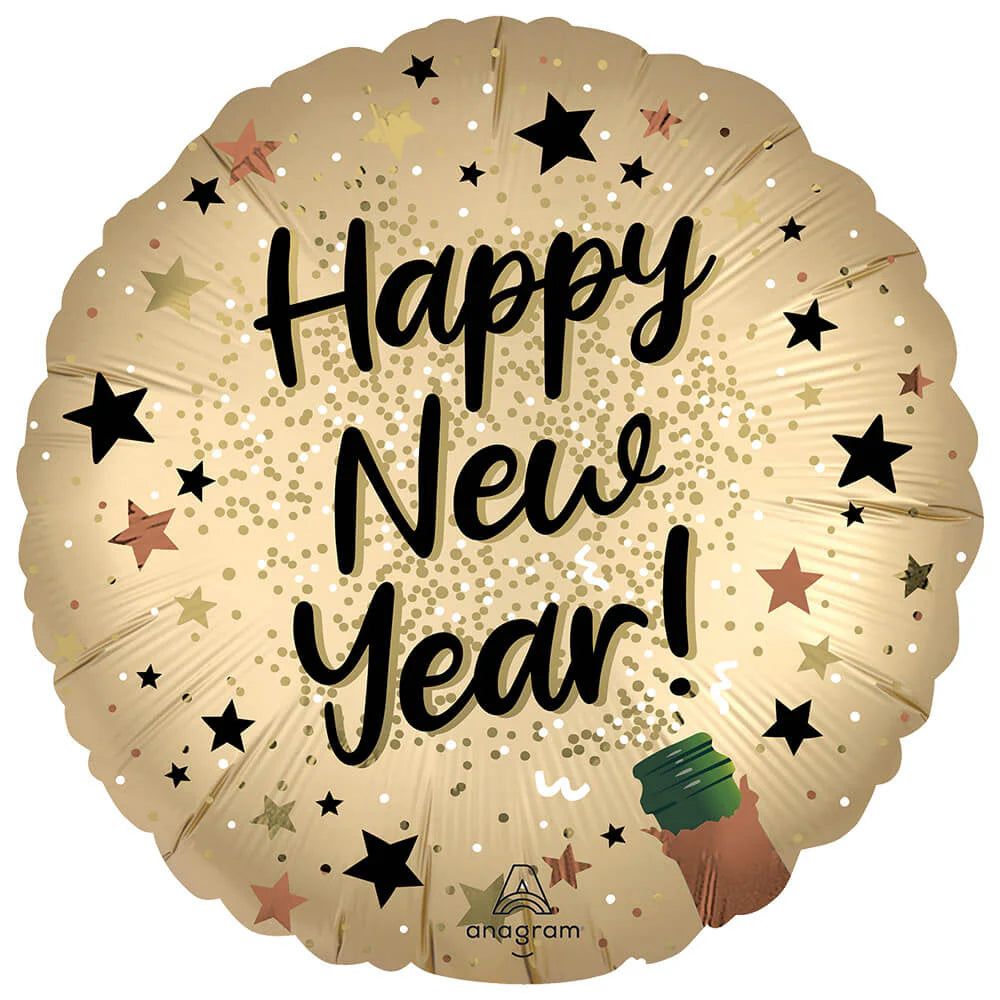 Anagram Happy New Year Satin Natural 17 inch Foil Balloon 1ct