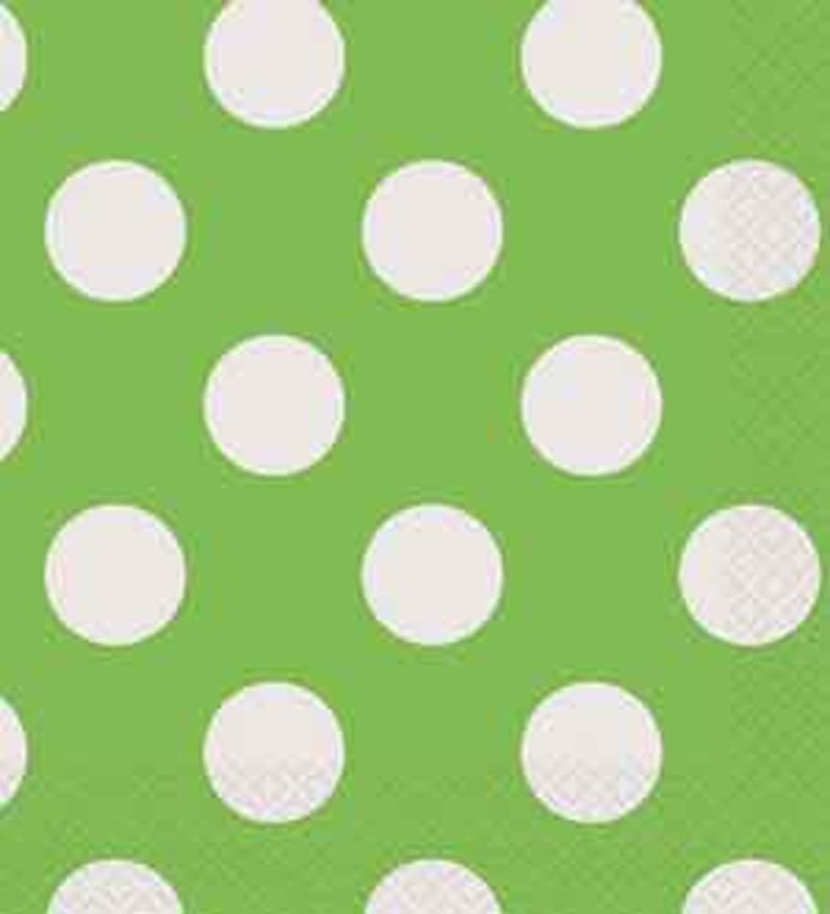 Lime Green Dots Napkin (L) 16ct