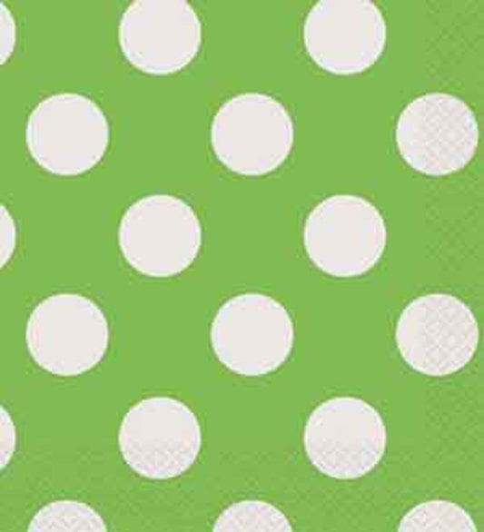 Lime Green Dots Napkin (L) 16ct