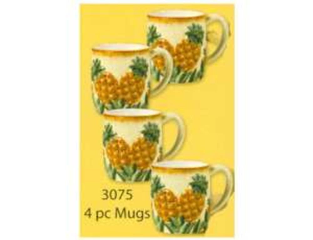 Pineapple Mug Set 4pc