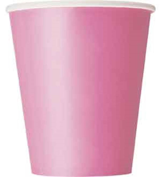 Hot Pink Solid 9oz Paper Cups, 8ct