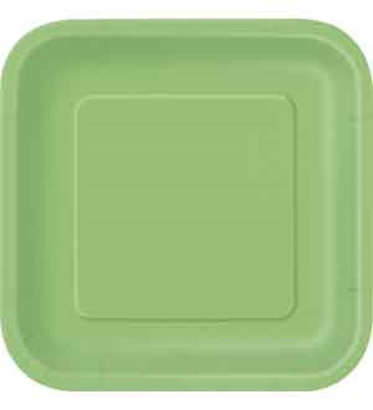 Lime Green 7 inch Square Paper Plate 16ct