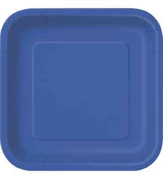 Royal Blue 9 inch Square Paper Plate 14ct