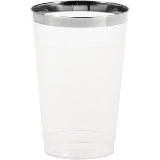 Vaso transparente borde metálico 12oz 8ct