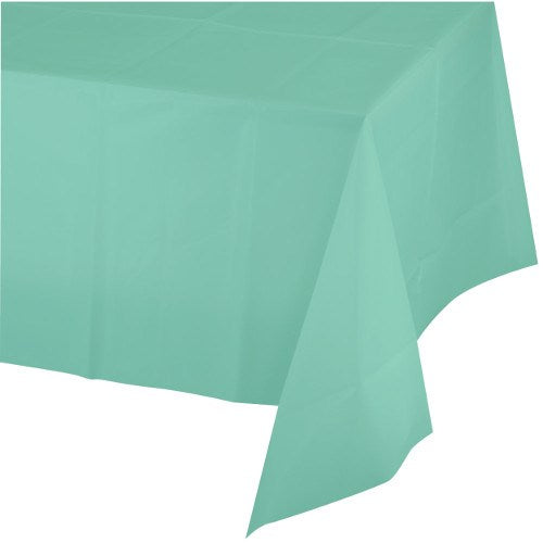 Rectangular fresh mint green tablecover with smooth, wrinkle-free finish.