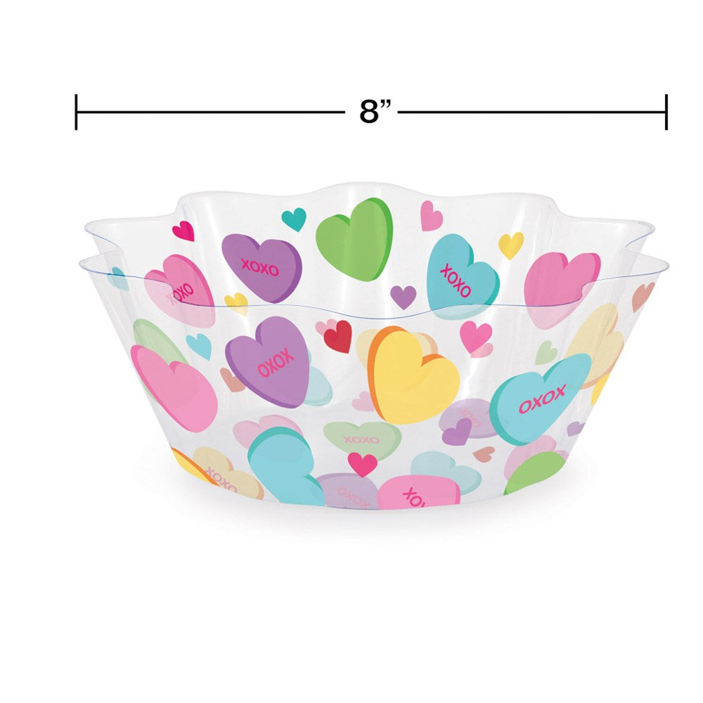 Valentines Decor 8in Fluted Bowl Valentine Icons 1ct