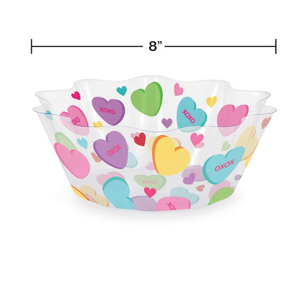 Valentines Decor 8in Fluted Bowl Valentine Icons 1ct