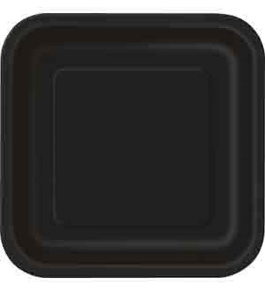 Midnight Black 9 inch Square Plate 14ct