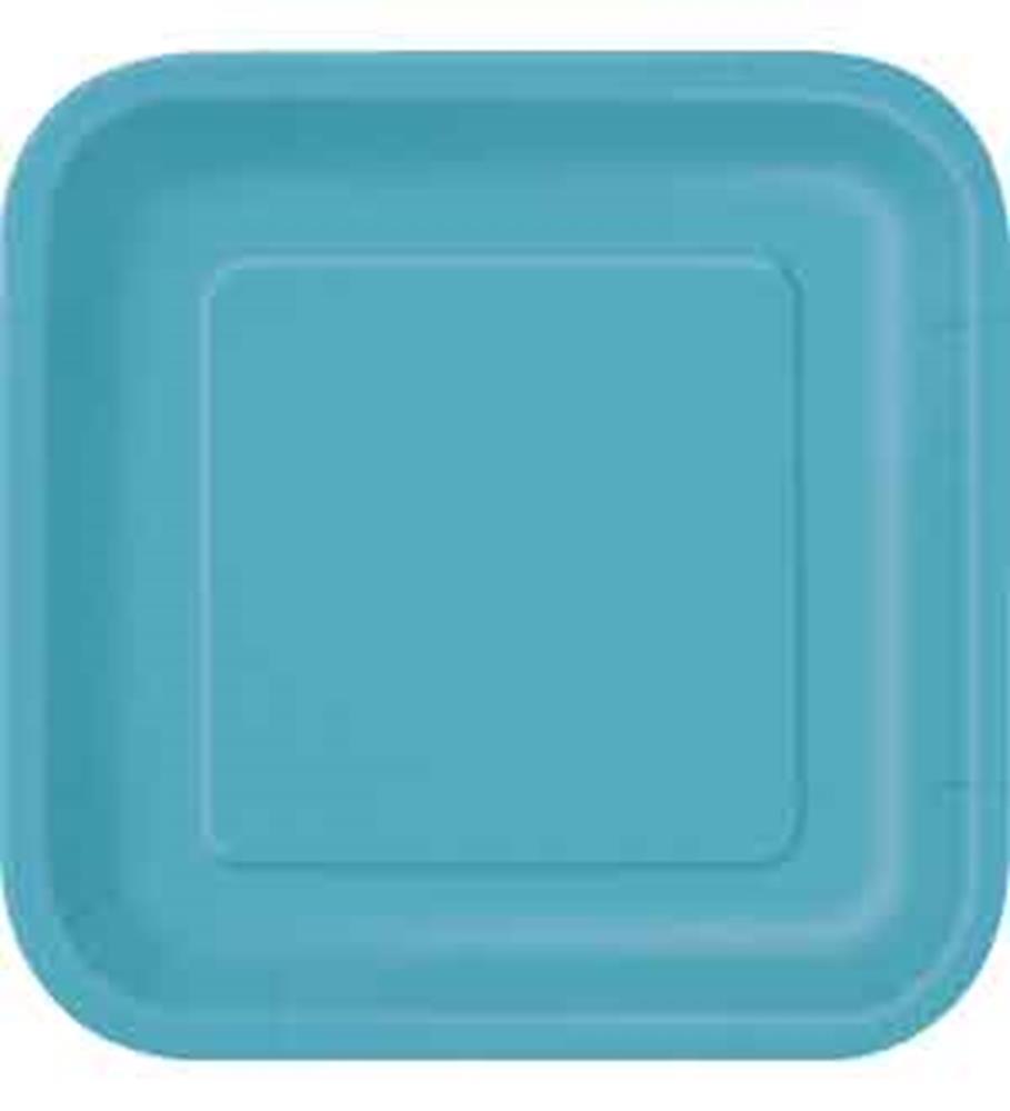 Caribbean Teal Paper Plate (S)